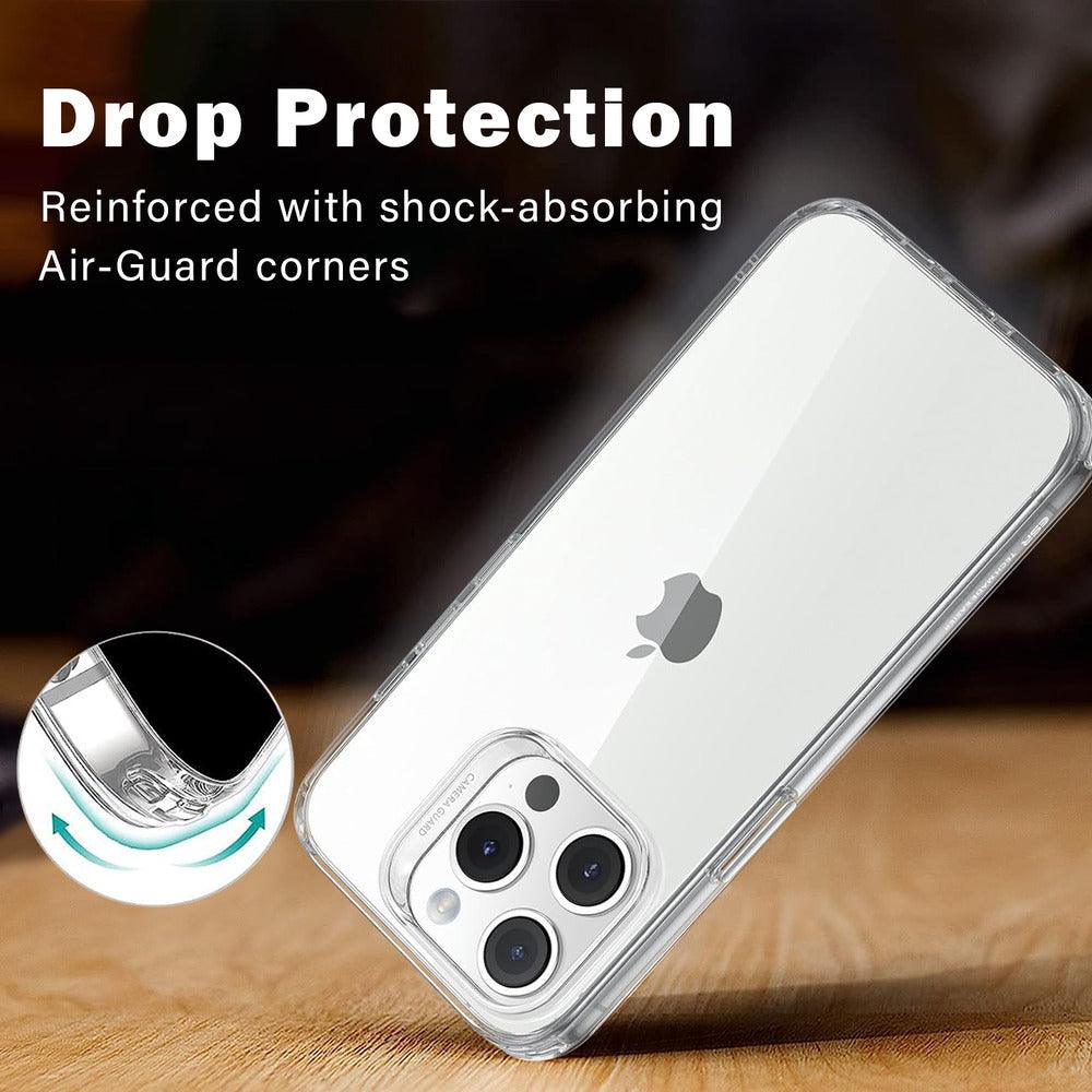 Aibex Designed for Apple iPhone 15 Pro Max Cover | Camera Protection Back Cover Case (TPU + Polycarbonate | Crystal Transparent) - Aibex